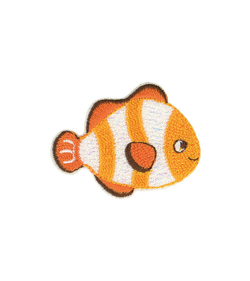 Set of 3 iron-on patches under the ocean clown fish 3x5cm