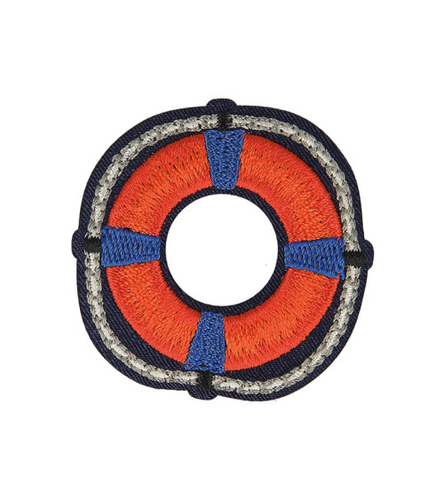 Set of 3 navy/red BUOY iron-on patches 5cm