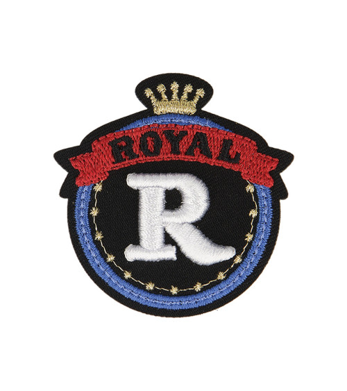 Set of 3 iron-on badges royal R Royal 5cm