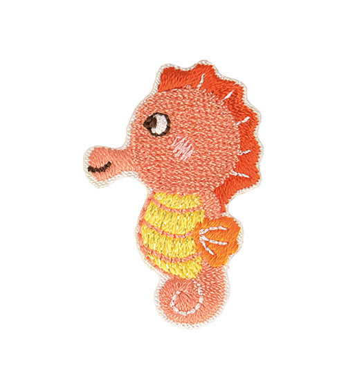 Set of 3 iron-on patches under the ocean seahorse 2x4cm