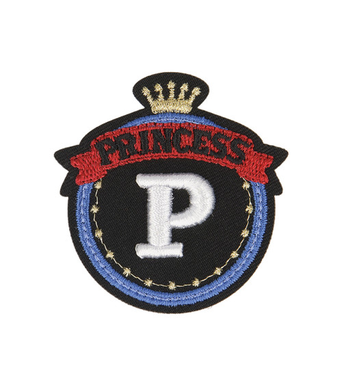 Set of 3 iron-on badges royal P Princess 5cm