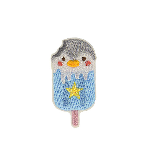 Set di 3 toppe termoadesive a forma di pinguino gelato con animali 2,1 cm x 4,2 cm