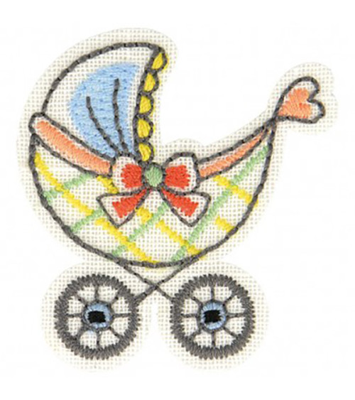 Set of 3 iron-on baby carriage badges 4.5x4.5cm