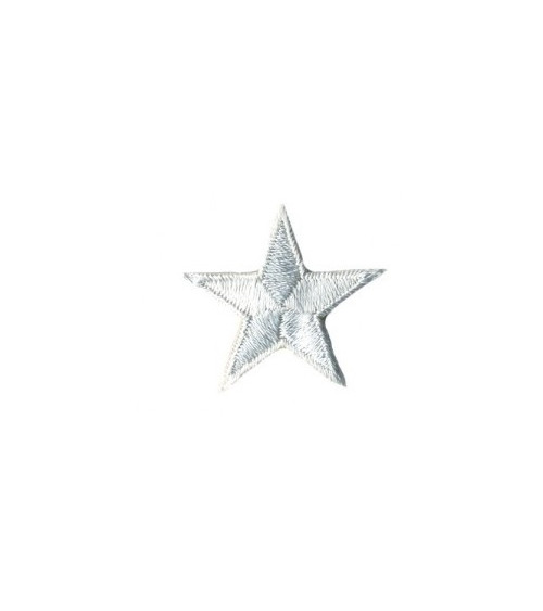 Set of 3 iron-on grey star badges 3cm