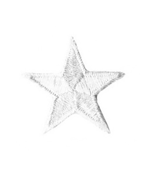 Set of 3 iron-on white star badges 3cm