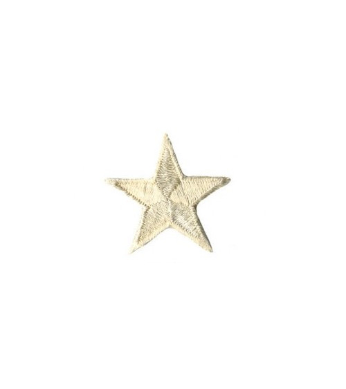 Set of 3 beige star iron-on patches 3cm