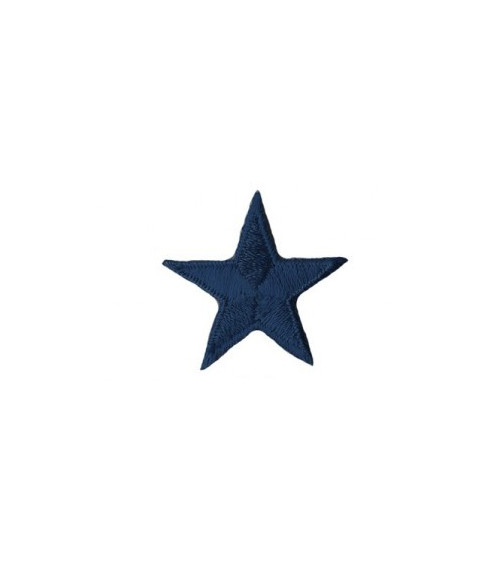 Set of 3 iron-on blue star badges 3cm