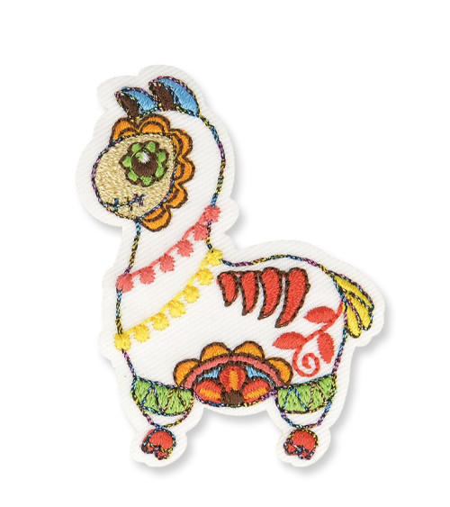 Set of 3 iron-on Mexico llama badges 4x5cm