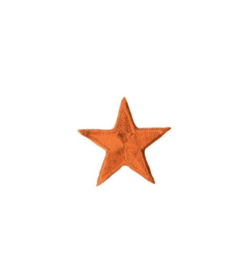 Set of 3 iron-on orange star badges 3cm