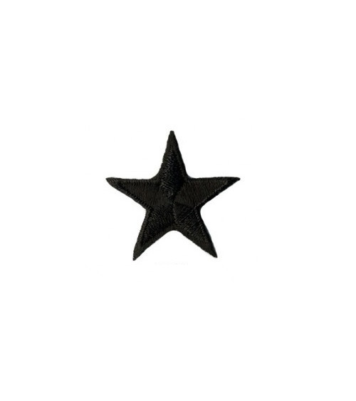 Set of 3 iron-on black star badges 3cm