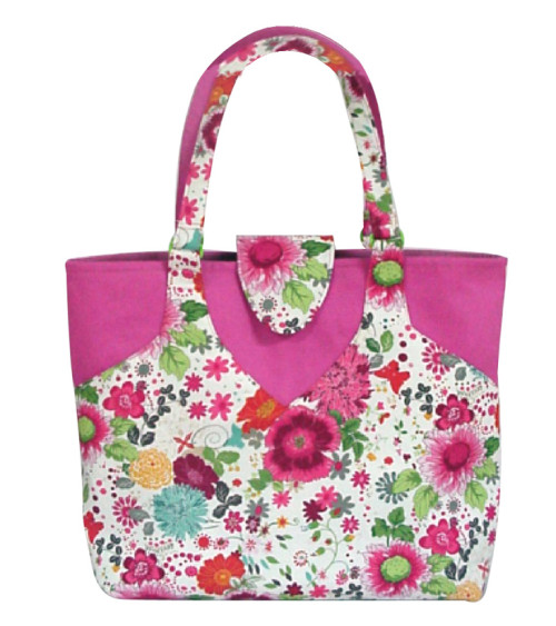 Bolsa de costura/tricot 35cmx11cmx38cm rosa flor