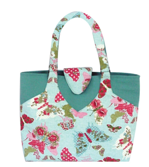 Borsa da cucito/lavoro a maglia 35 cm x 11 cm x 38 cm floreale blu