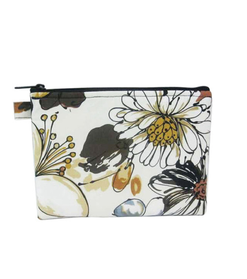 Makeup bag 16cmx21cm gray floral