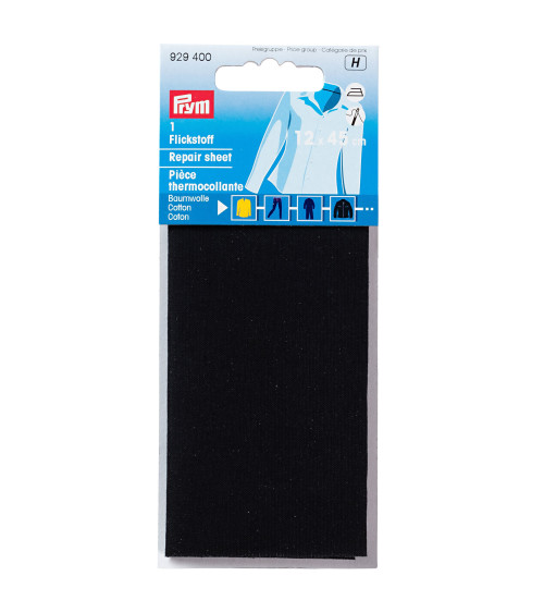 PRYM Iron-on cotton patch 12x45 cm black