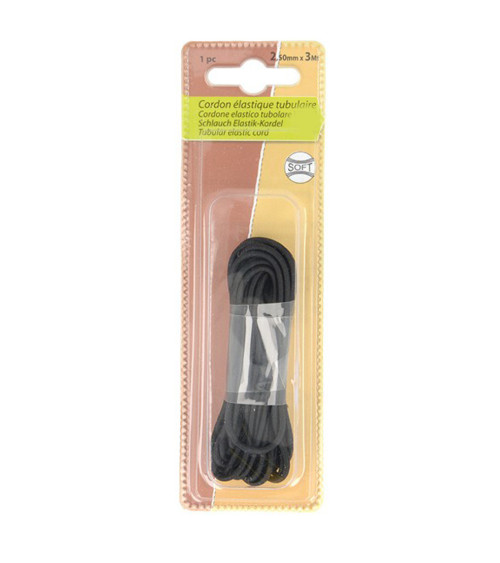 2.5mm black tubular elastic cord