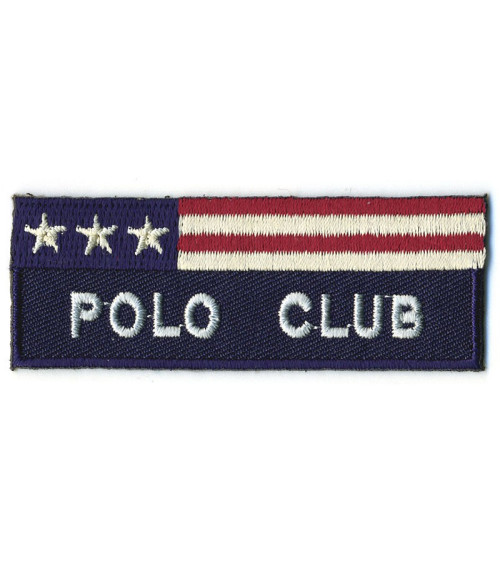 Blauer Polo Club-Aufnäher zum Aufbügeln