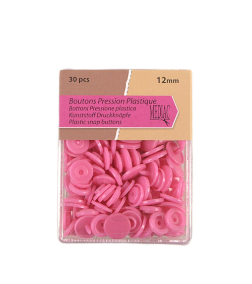 Pack of 30 100% plastic snap fasteners Coral