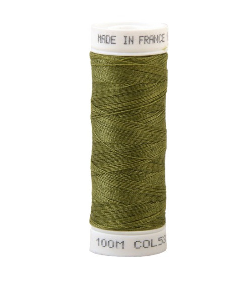 Polyester sewing thread 100m made in France - olive green 532