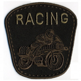 Ecusson thermocollant moto Racing noir