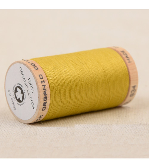 100% organic cotton thread spool 275m lime green