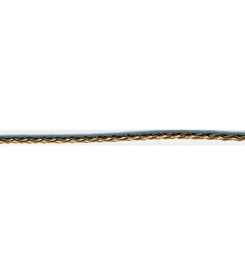 19-m-Spule. Geflochtene Kordel in Kunstlederoptik, 3 mm, Metallic-Braun