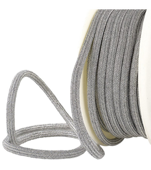 20m spool of 7mm silver metallic cord