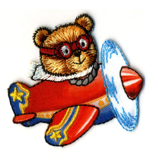 Bear in plane badge