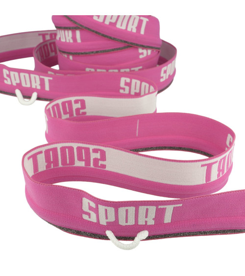 Cavo sportivo elastico da 20 m in bobina da 40 mm Rosa lampone