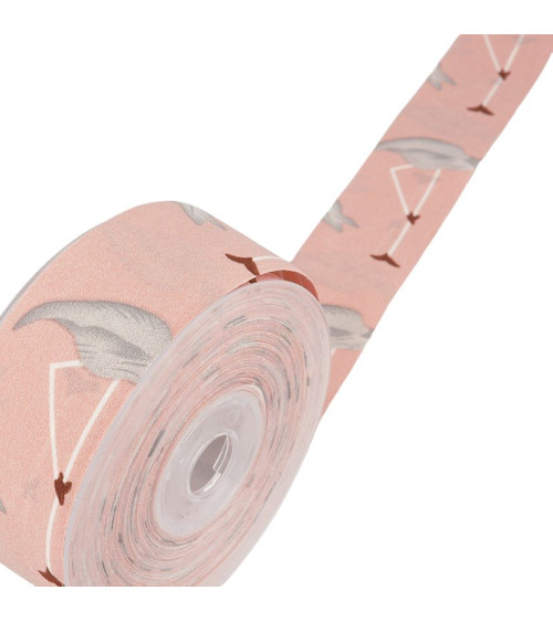 15m spool of light pink flamingo ribbon