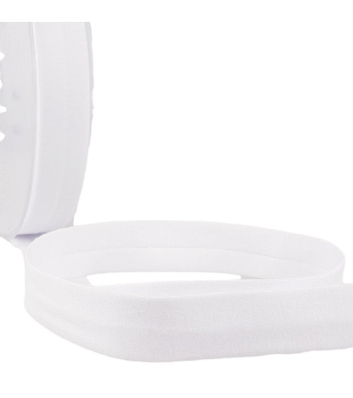 Bobina de 20m Cinta al bies plegada 'jersey' 20mm blanco