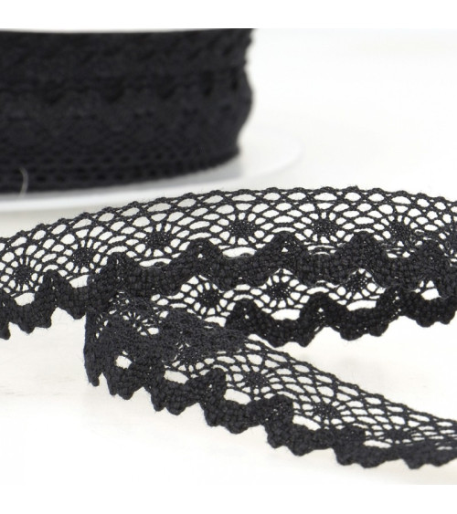 Spool 30m cotton lace 13mm black