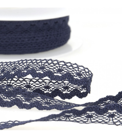 30m spool of 13mm navy cotton lace