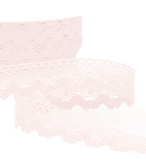 30m spool of 13mm light pink cotton lace