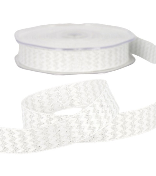 White metal zigzag ribbon reel