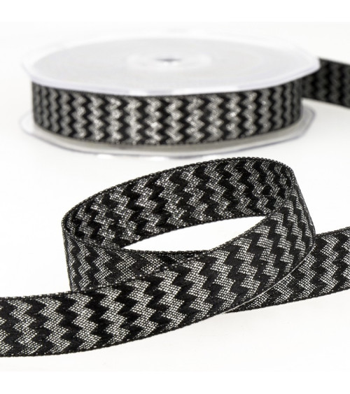 Black metal zigzag ribbon reel