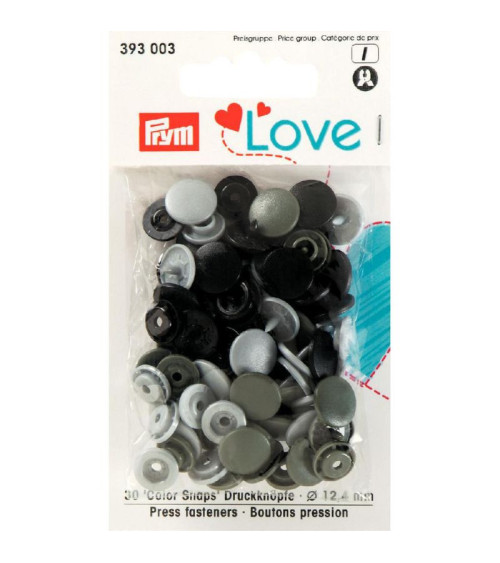 Prym Love Plastic snap fasteners 12mm orange/fuchsia/purple