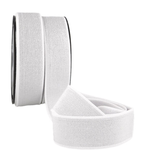 20m reel of elastic metal 40mm white