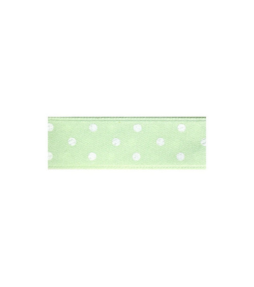 25m Floppy Disk Double Sided Ribbon with Nile Green Polka Dots