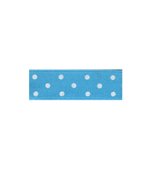 25m diskette double-sided ribbon with steel blue polka dots