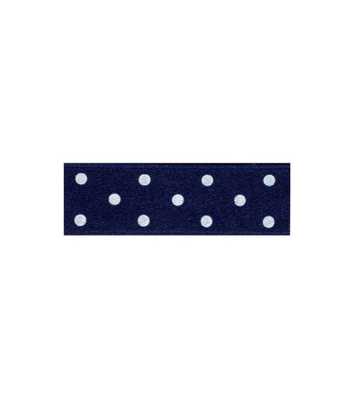 25m floppy disk double-sided ribbon with navy polka dots