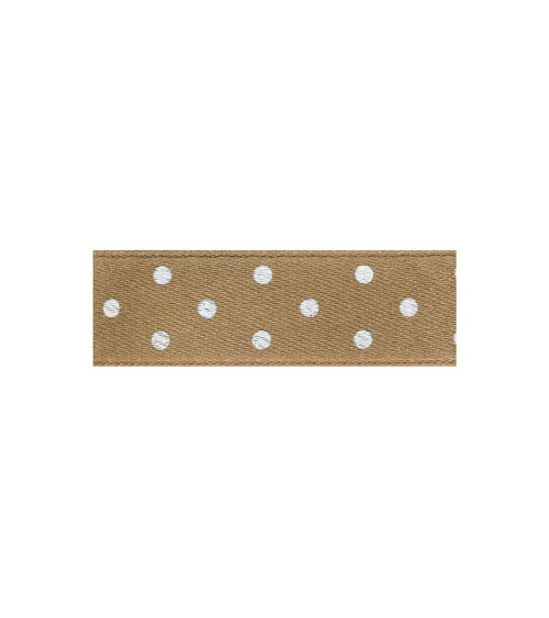 25m floppy disk double-sided ribbon with dark beige polka dots