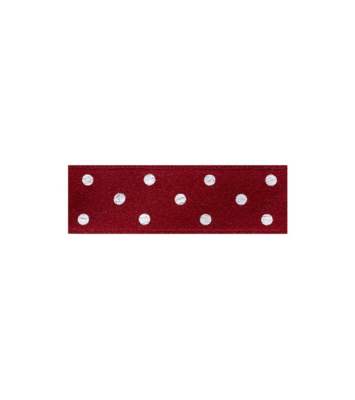 25m floppy disk double-sided ribbon with burgundy polka dots