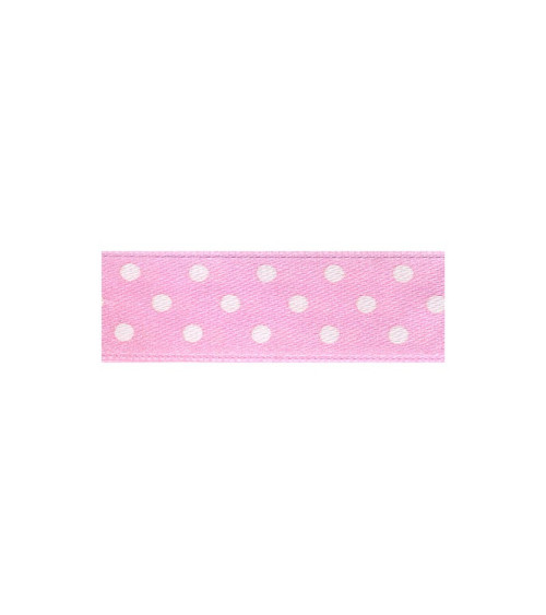 25m Floppy Disk Light Pink Polka Dot Double Sided Ribbon