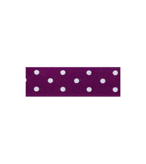 25m floppy disk double-sided plum polka dot ribbon