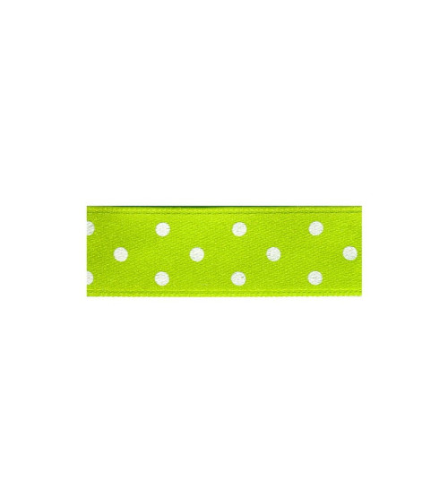 25m floppy disk double-sided ribbon with apple green polka dots