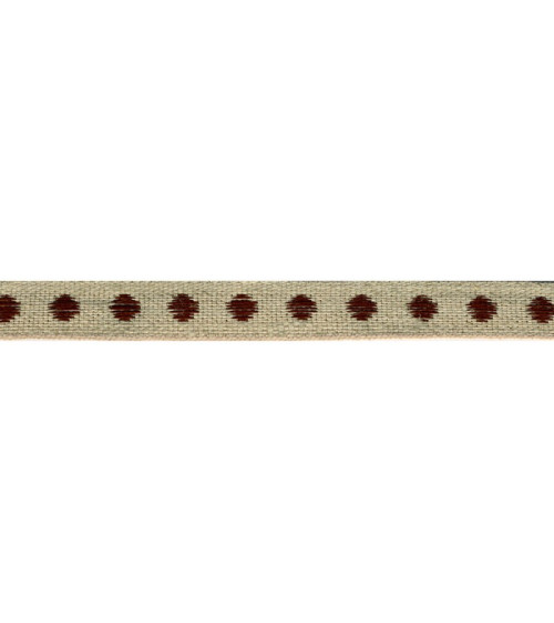 25m reel of brown polka dot linen braid 11mm