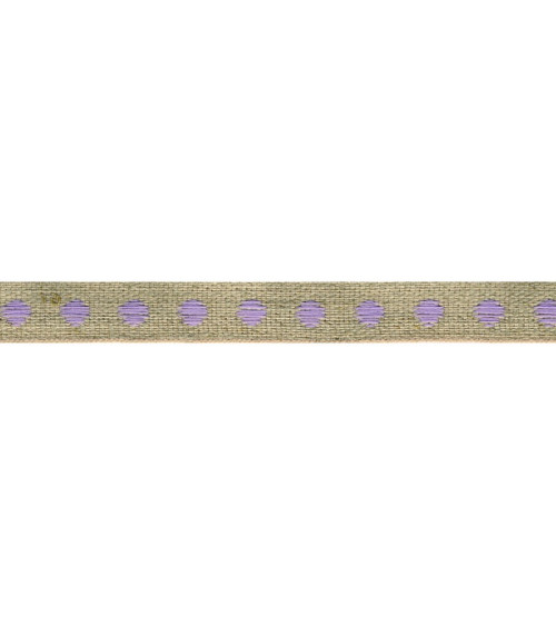 Bobina da 25 m di treccia di lino a pois marrone viola da 11 mm