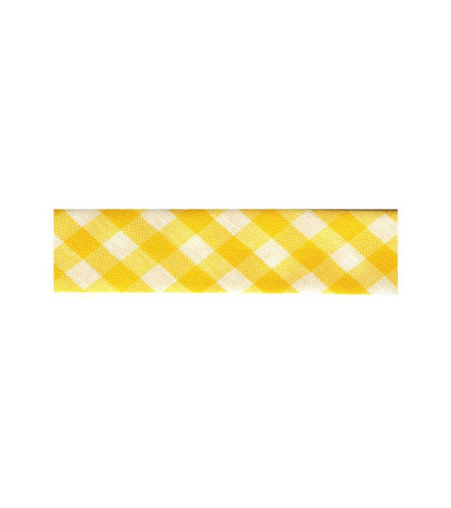 Floppy disk 25m bias woven Vichy lemon yellow polyester and cotton