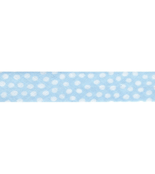 25m floppy disk folded bias polka dots Light Blue