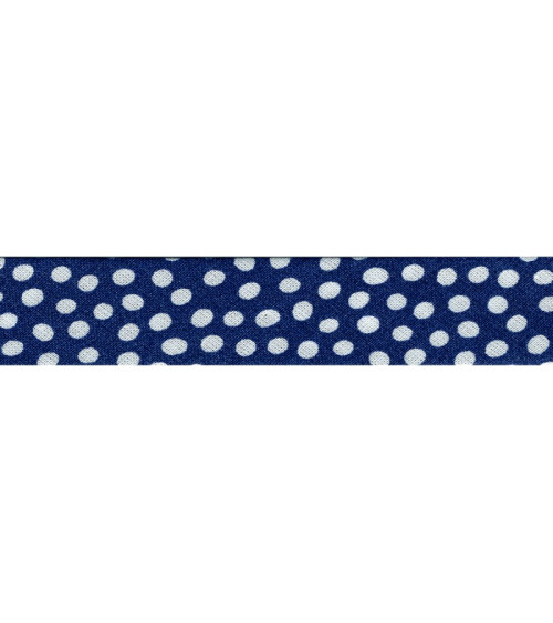 25m floppy disk folded bias tape with blue polka dots